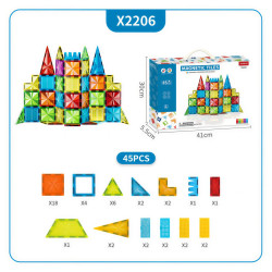 Mágneses építőjáték LELINO Diamond 45 db