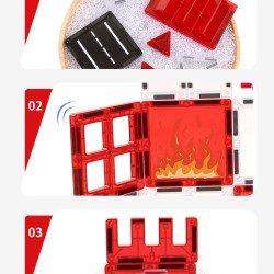 Mágneses építőjáték LELINO Fantasy Fire Control 48 db