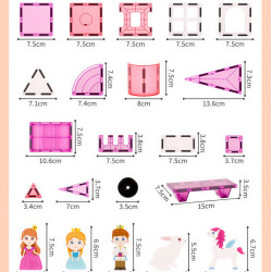 Mágneses építőjáték LELINO Fantasy Princess 58 db