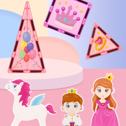 Mágneses építőjáték LELINO Fantasy Princess 58 db