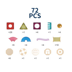 Mágneses építőjáték LELINO Roller 72db